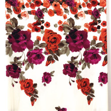 Tecidos impressos sarja de sarja com borda dupla de flor